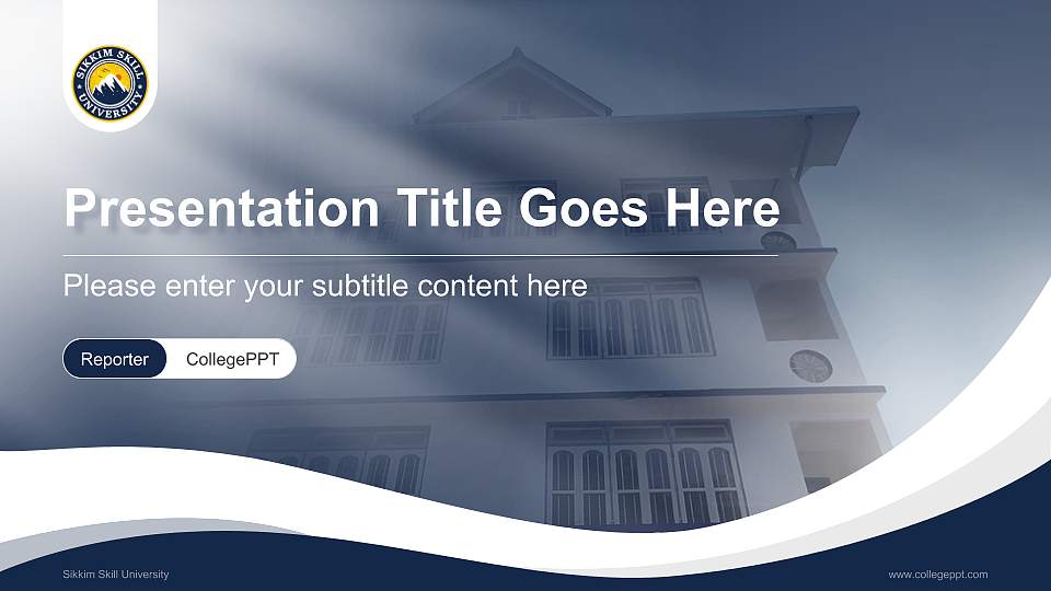 Sikkim Skill University Lecture Sharing and Networking Event PPT Template16:9 ratio PPT effect preview image