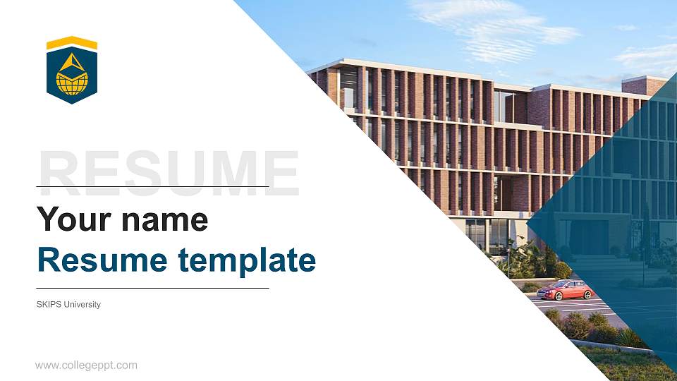 SKIPS University Resume PPT Template16:9 ratio PPT effect preview image
