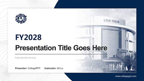 Suresh Gyan Vihar University Academic Presentation/Research Findings Report PPT Template