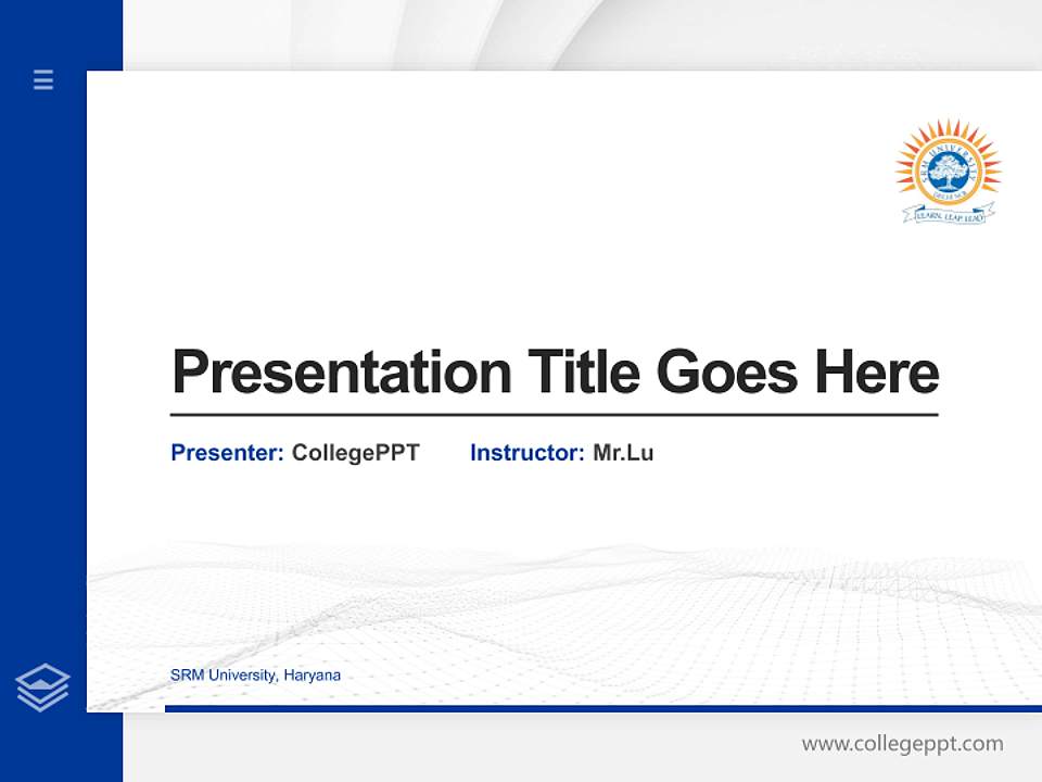 SRM University, Haryana Thesis Proposal/Graduation Defense PPT Template4:3 ratio PPT effect preview image5