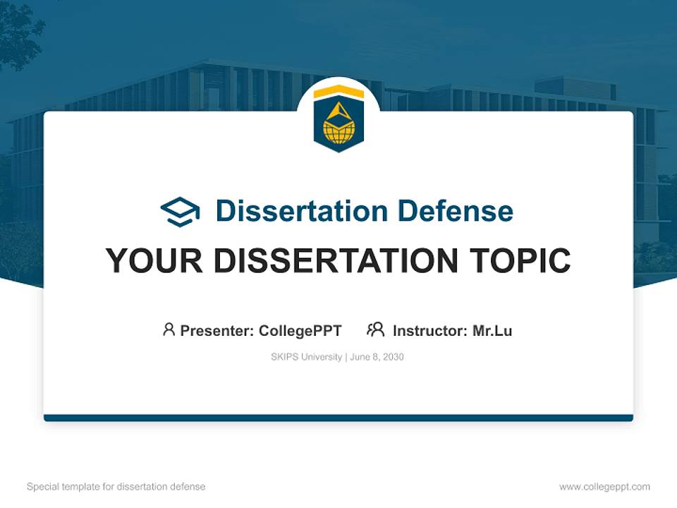SKIPS University Graduation Thesis Defense PPT Template4:3 ratio PPT effect preview image7