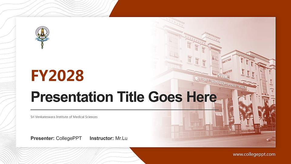 Sri Venkateswara Institute of Medical Sciences Academic Presentation/Research Findings Report PPT Template16:9 ratio PPT effect preview image