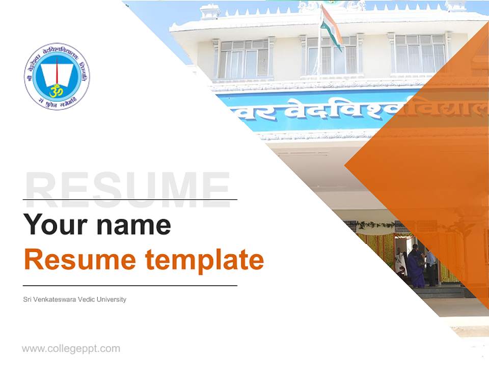 Sri Venkateswara Vedic University Resume PPT Template4:3 ratio PPT effect preview image5