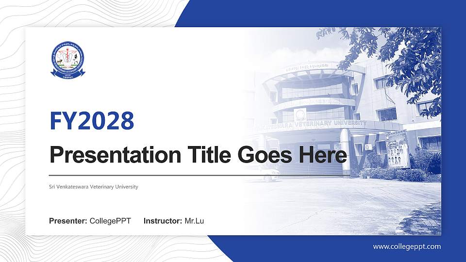 Sri Venkateswara Veterinary University Academic Presentation/Research Findings Report PPT Template16:9 ratio PPT effect preview image