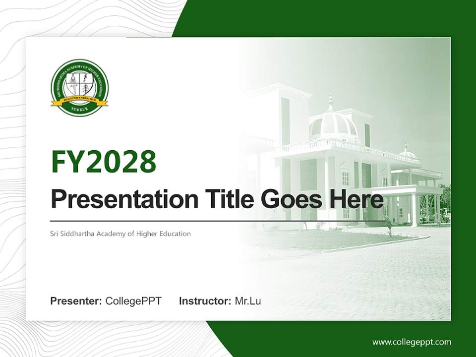Sri Siddhartha Academy of Higher Education Academic Presentation/Research Findings Report PPT Template4:3 ratio PPT effect preview image5