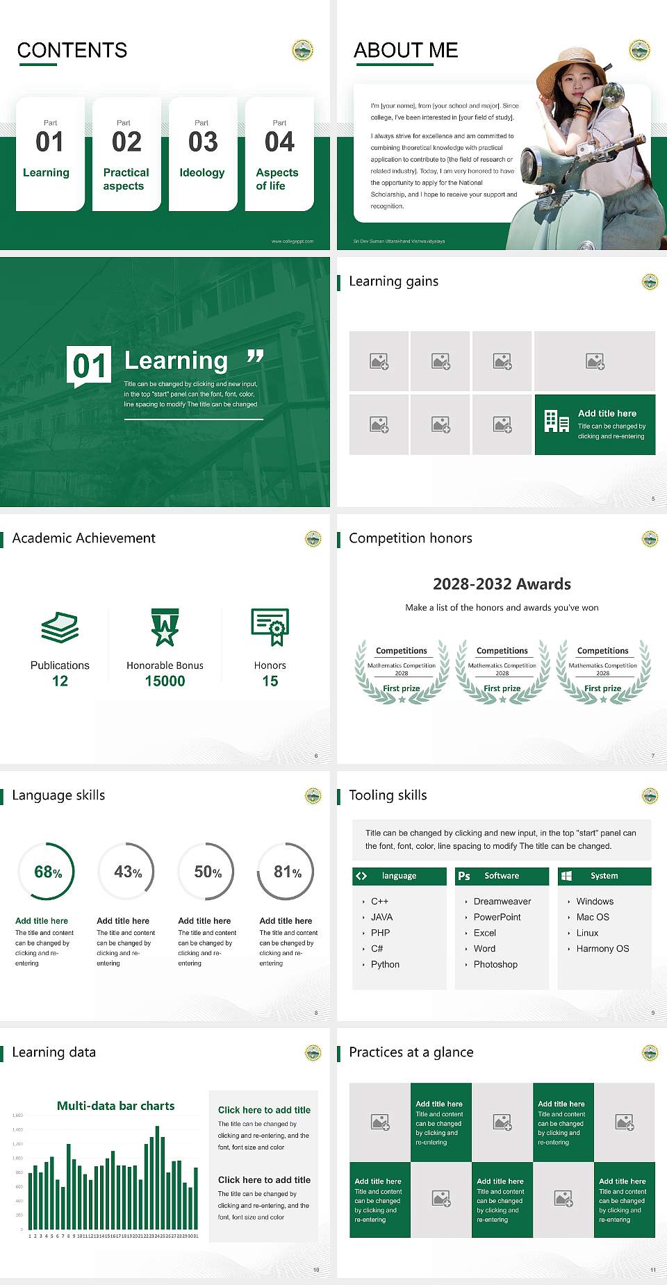 Sri Dev Suman Uttarakhand Vishwavidyalaya National Scholarship Defense PPT Template4:3 ratio PPT effect preview image2