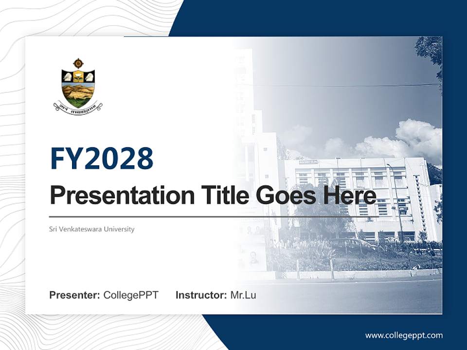 Sri Venkateswara University Academic Presentation/Research Findings Report PPT Template4:3 ratio PPT effect preview image5