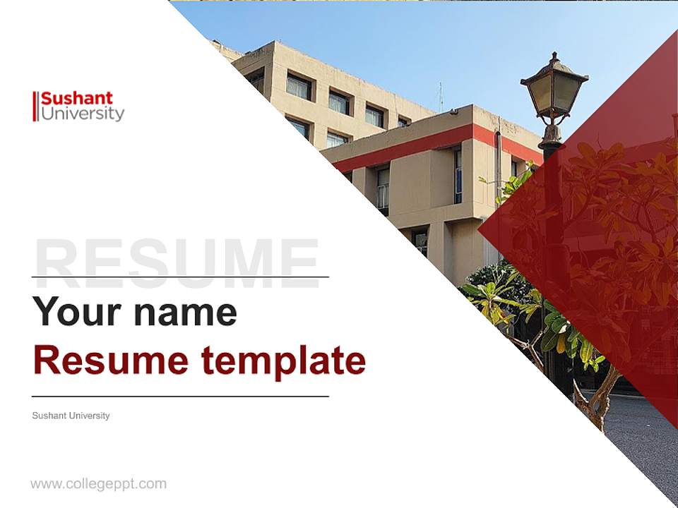 Sushant University Resume PPT Template4:3 ratio PPT effect preview image5