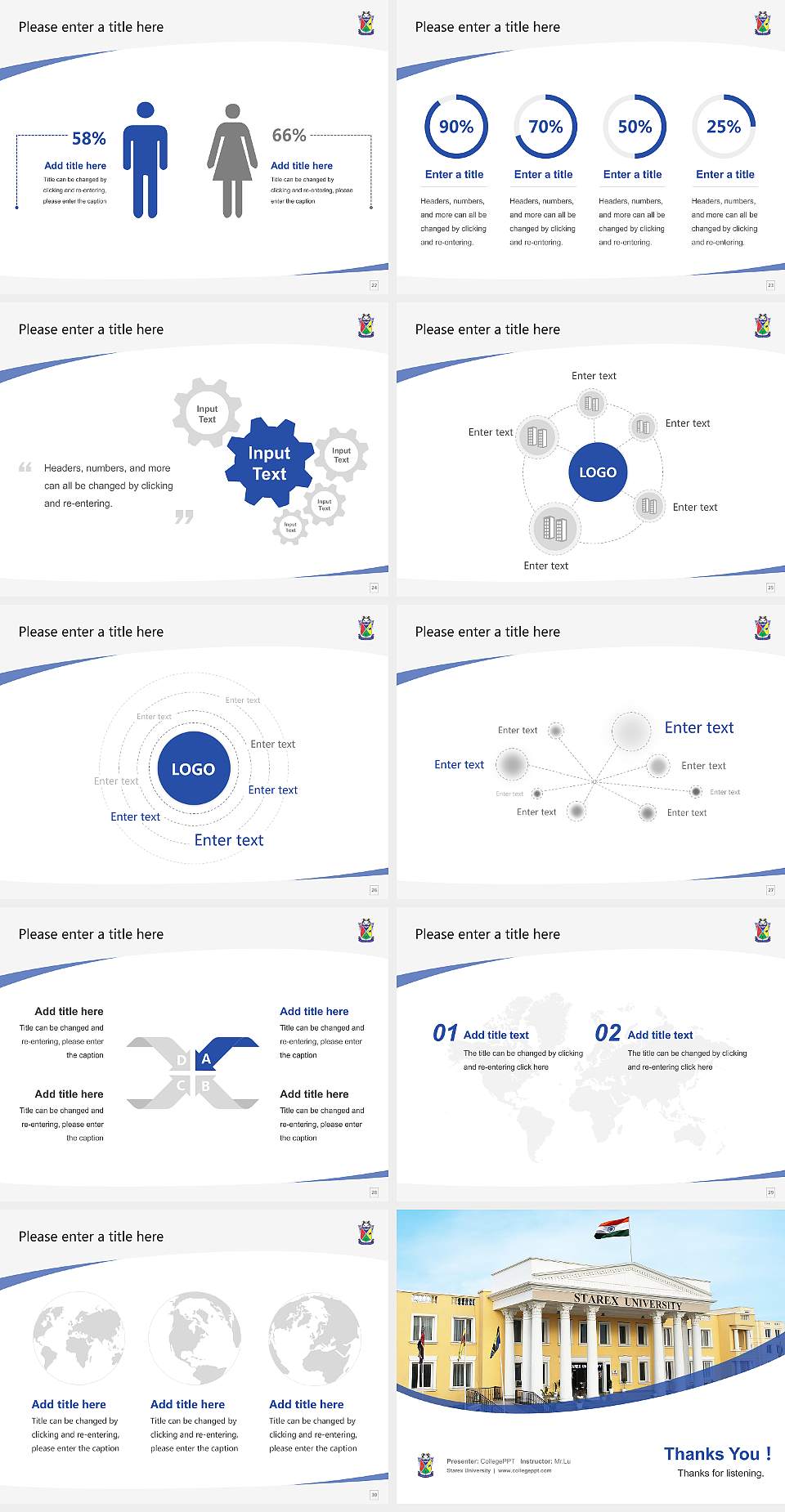 Starex University Course/Courseware Creation PPT Template4:3 ratio PPT effect preview image4
