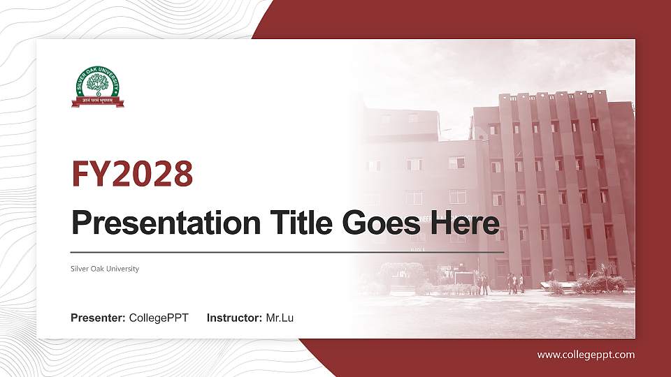 Silver Oak University Academic Presentation/Research Findings Report PPT Template16:9 ratio PPT effect preview image