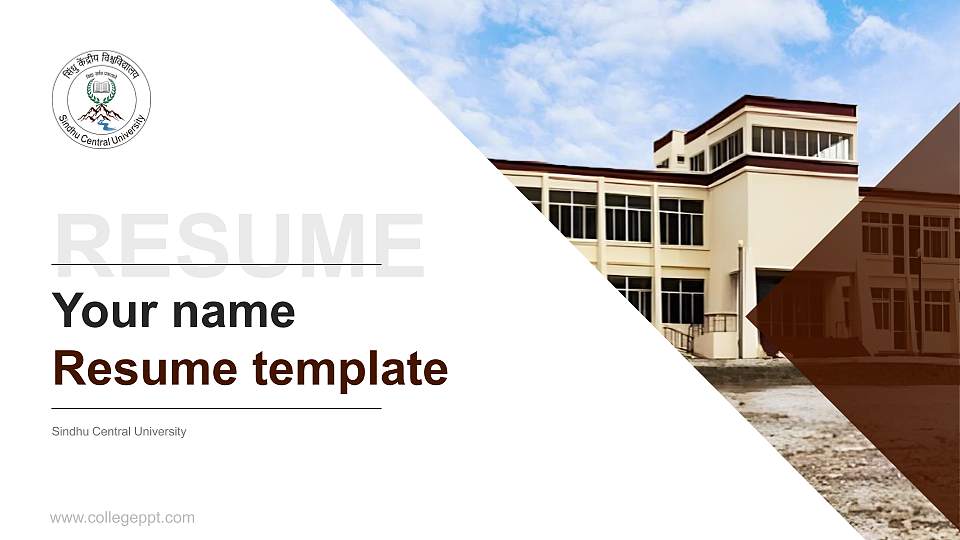 Sindhu Central University Resume PPT Template16:9 ratio PPT effect preview image