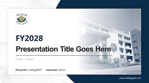 St. Joseph ‘s University Academic Presentation/Research Findings Report PPT Template