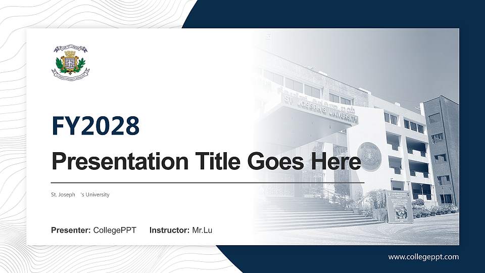 St. Joseph ‘s University Academic Presentation/Research Findings Report PPT Template16:9 ratio PPT effect preview image