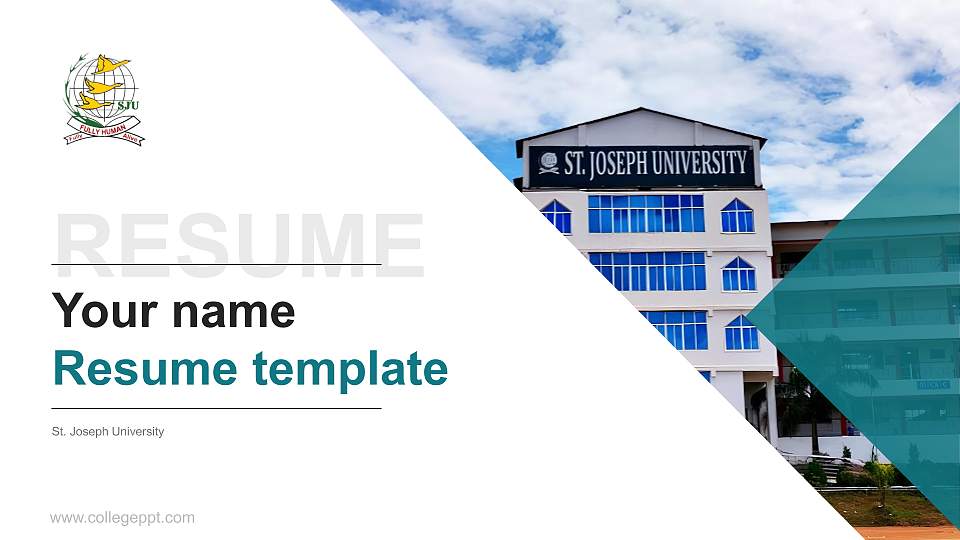 St. Joseph University Resume PPT Template16:9 ratio PPT effect preview image