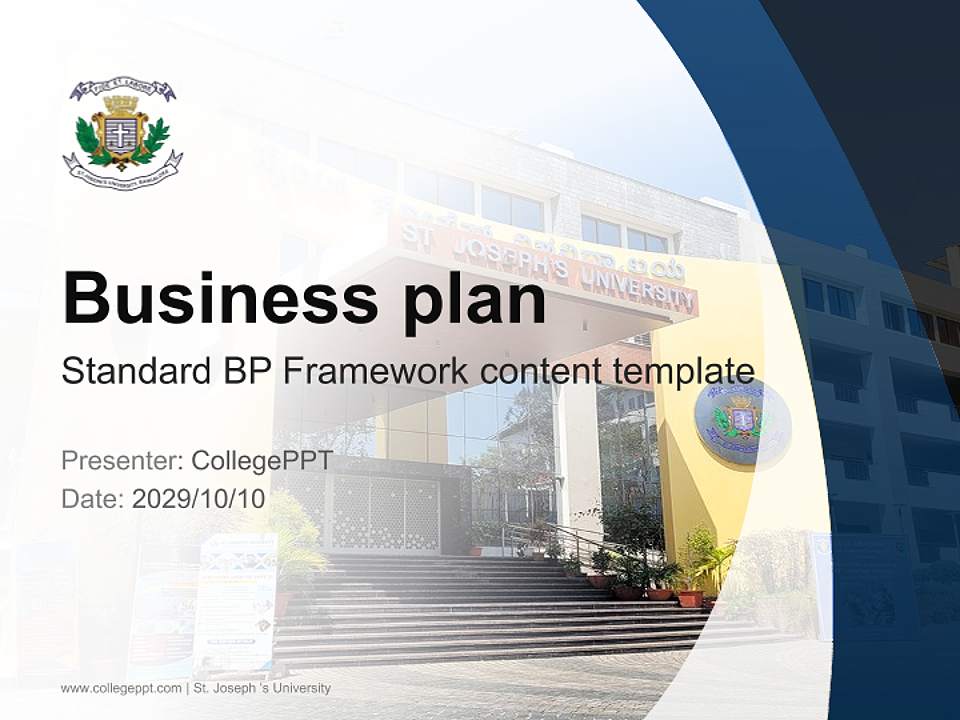 St. Joseph ‘s University Competition/Entrepreneurship Contest PPT Template4:3 ratio PPT effect preview image9