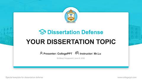 Sri Balaji Vidyapeeth Graduation Thesis Defense PPT Template