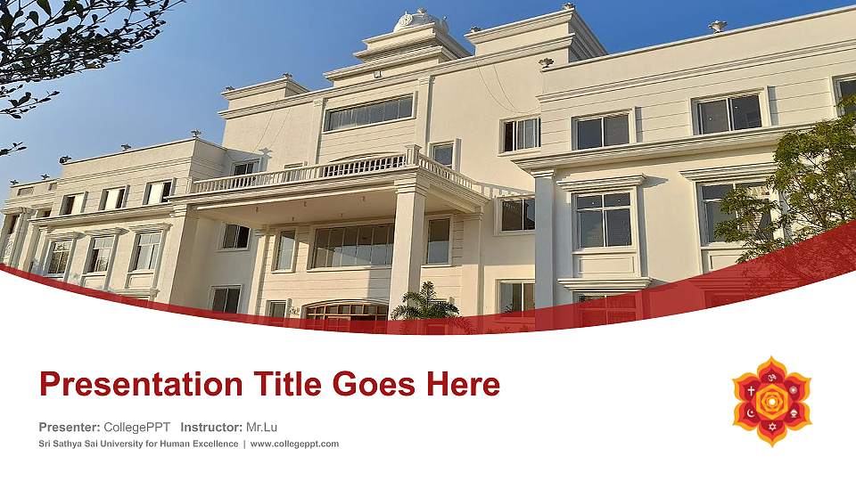 Sri Sathya Sai University for Human Excellence Course/Courseware Creation PPT Template16:9 ratio PPT effect preview image