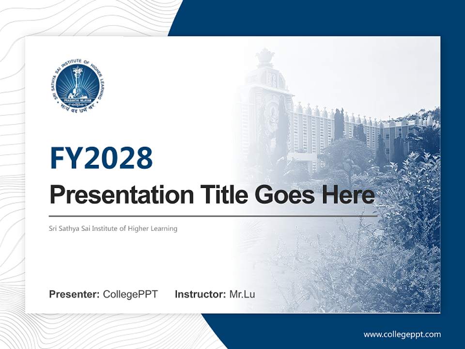 Sri Sathya Sai Institute of Higher Learning Academic Presentation/Research Findings Report PPT Template4:3 ratio PPT effect preview image5