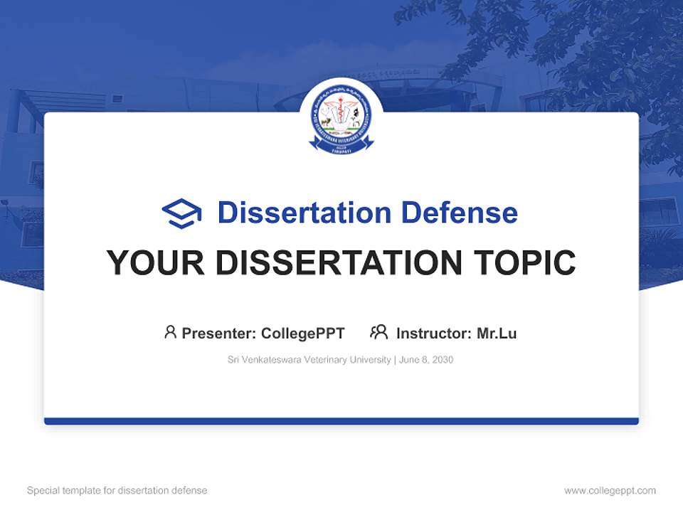 Sri Venkateswara Veterinary University Graduation Thesis Defense PPT Template4:3 ratio PPT effect preview image7