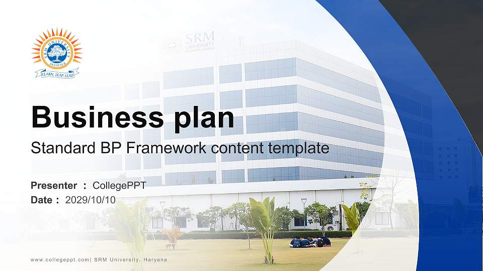 SRM University, Haryana Competition/Entrepreneurship Contest PPT Template16:9 ratio PPT effect preview image