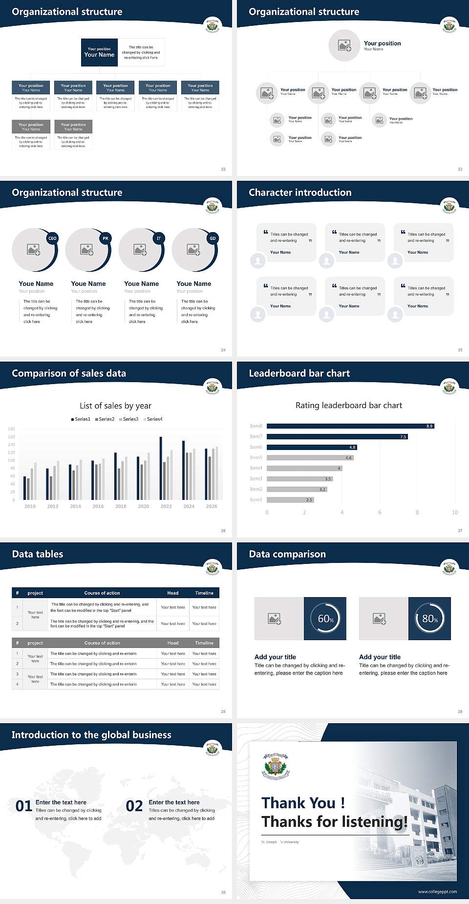 St. Joseph ‘s University Academic Presentation/Research Findings Report PPT Template4:3 ratio PPT effect preview image4