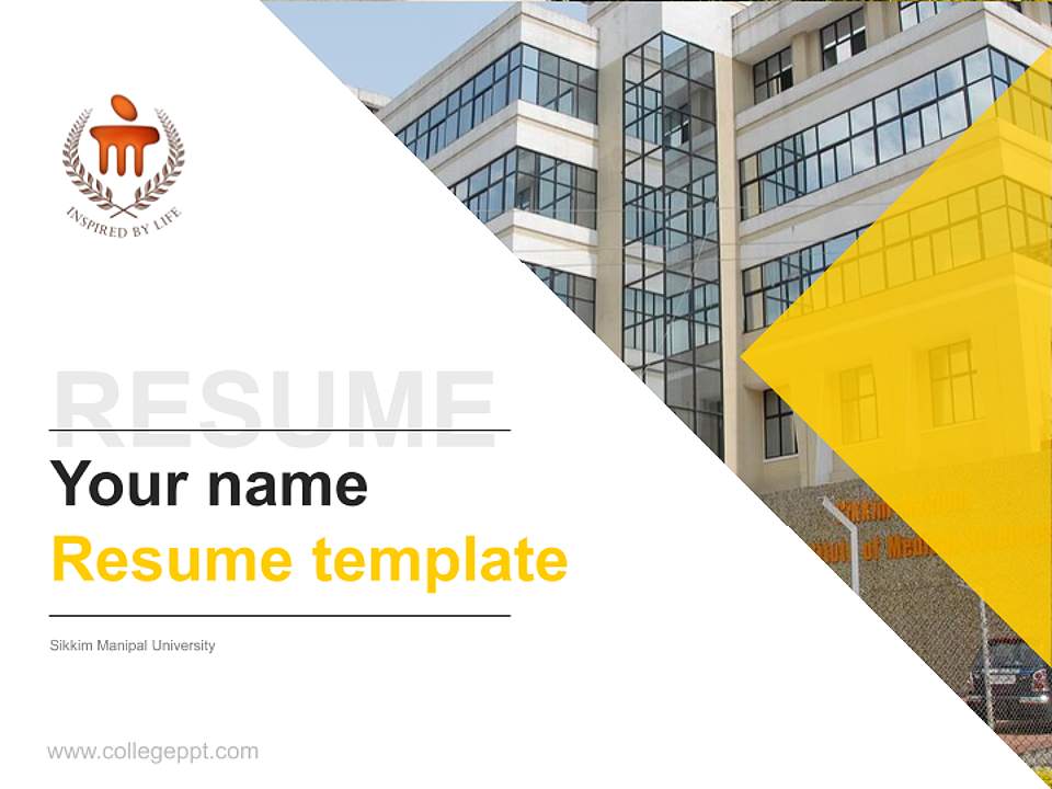 Sikkim Manipal University Resume PPT Template4:3 ratio PPT effect preview image5