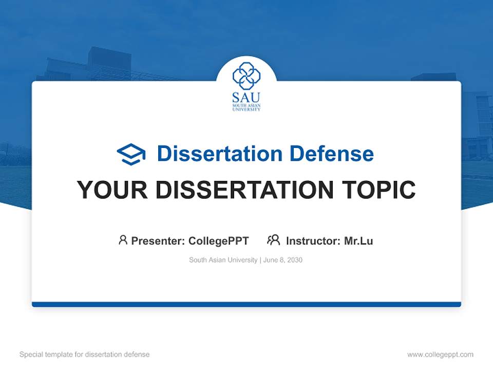 South Asian University Graduation Thesis Defense PPT Template4:3 ratio PPT effect preview image7