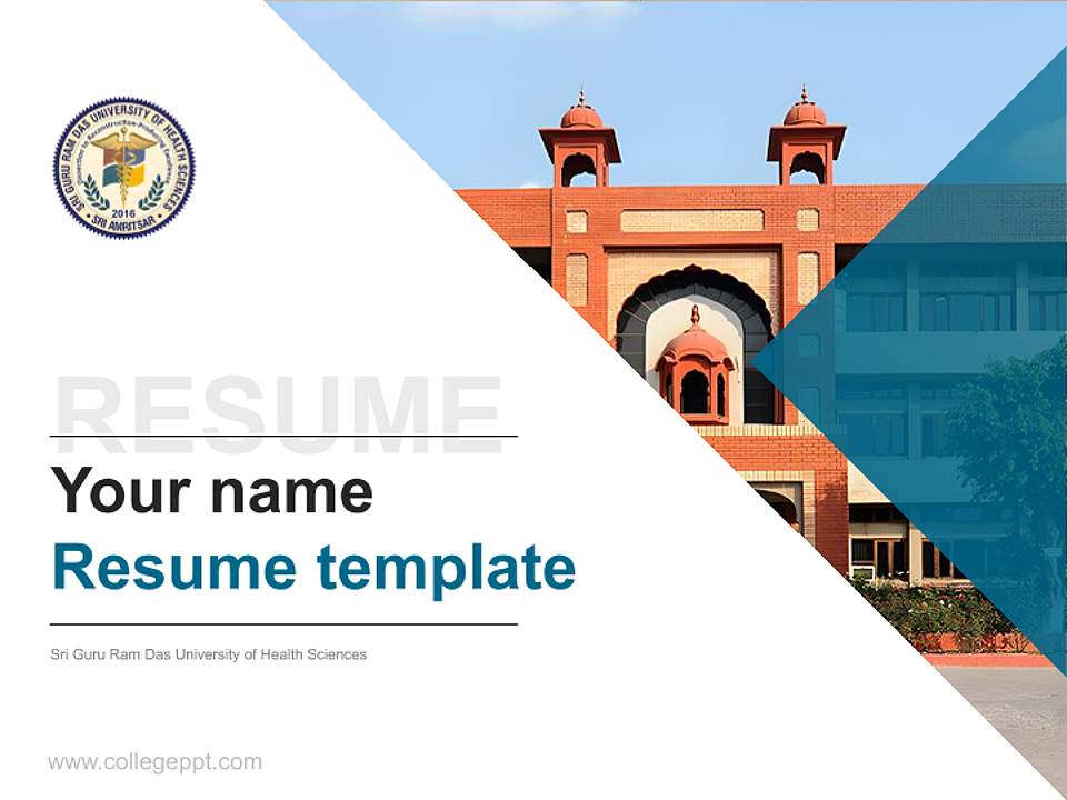 Sri Guru Ram Das University of Health Sciences Resume PPT Template4:3 ratio PPT effect preview image5