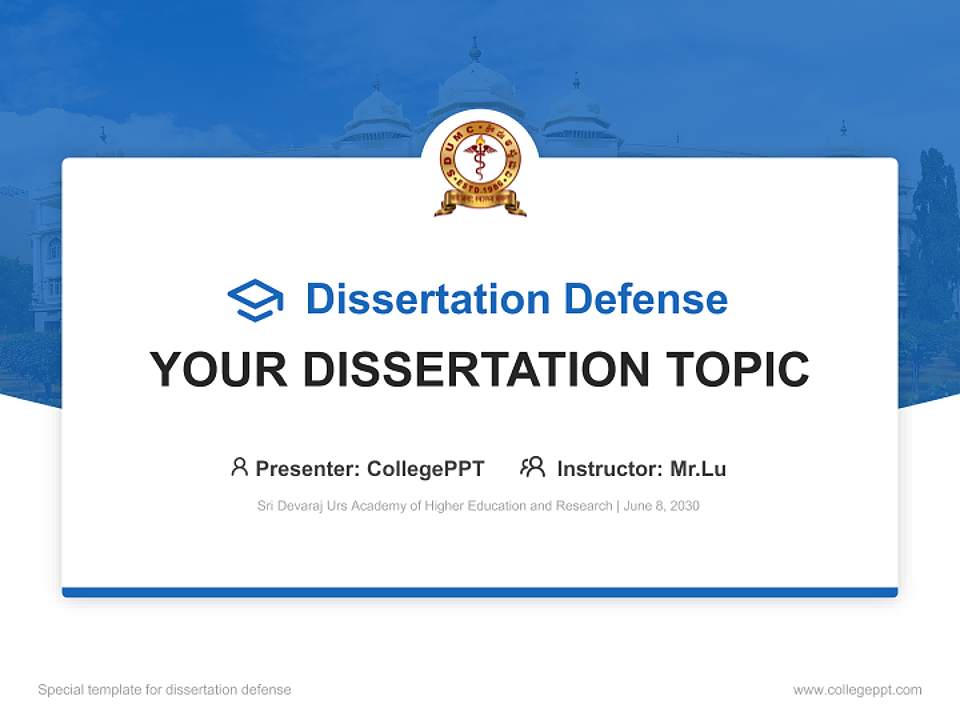 Sri Devaraj Urs Academy of Higher Education and Research Graduation Thesis Defense PPT Template4:3 ratio PPT effect preview image7