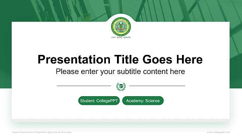 Swami Keshwanand Rajasthan Agricultural University National Scholarship Defense PPT Template