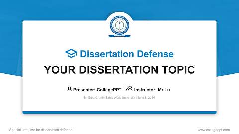 Sri Guru Granth Sahib World University Graduation Thesis Defense PPT Template