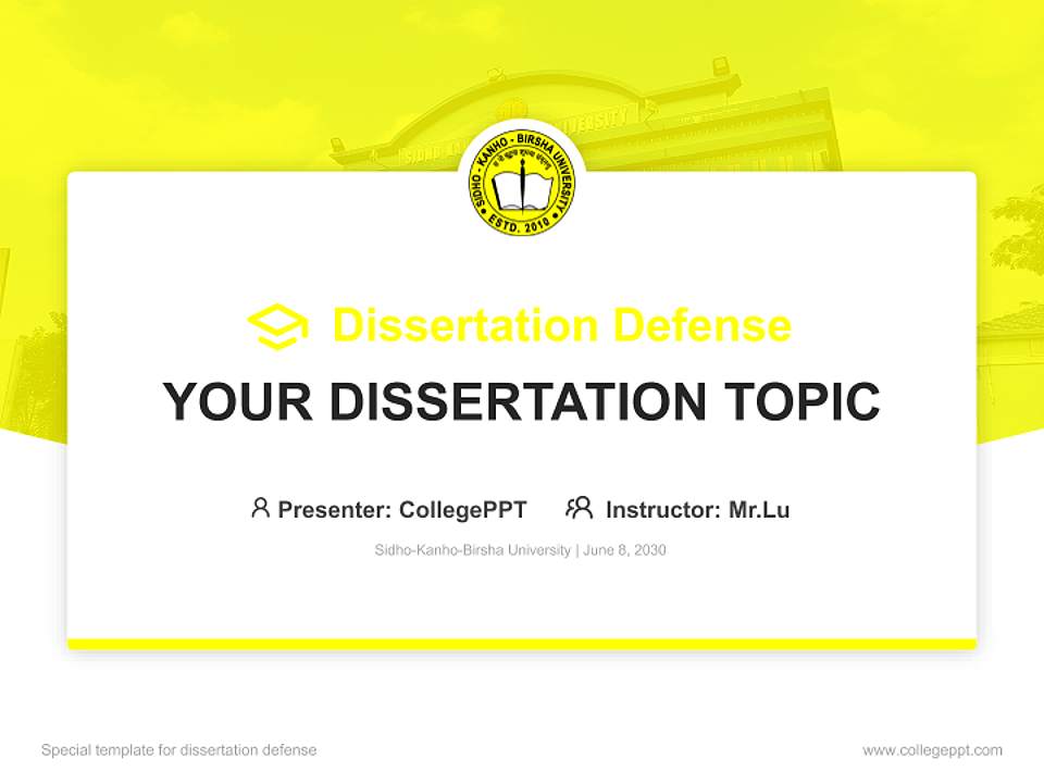Sidho-Kanho-Birsha University Graduation Thesis Defense PPT Template4:3 ratio PPT effect preview image7