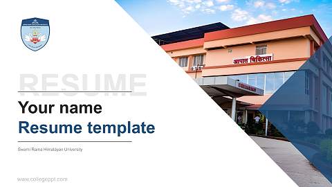 Swami Rama Himalayan University Resume PPT Template