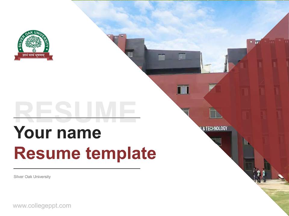 Silver Oak University Resume PPT Template4:3 ratio PPT effect preview image5
