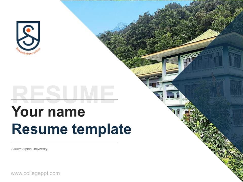 Sikkim Alpine University Resume PPT Template4:3 ratio PPT effect preview image5