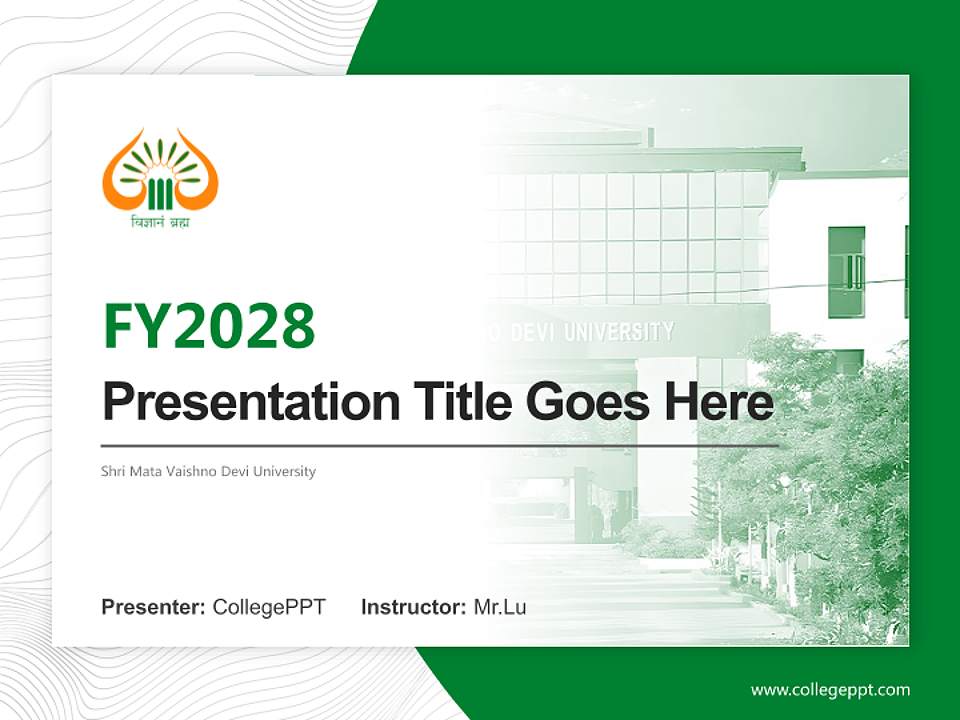 Shri Mata Vaishno Devi University Academic Presentation/Research Findings Report PPT Template4:3 ratio PPT effect preview image5