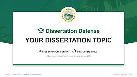 Sri Dev Suman Uttarakhand Vishwavidyalaya Graduation Thesis Defense PPT Template