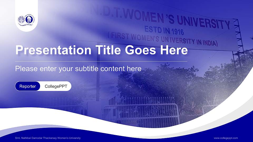 Smt. Nathibai Damodar Thackersey Women’s University Lecture Sharing and Networking Event PPT Template16:9 ratio PPT effect preview image