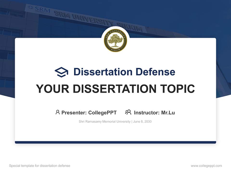 Shri Ramasamy Memorial University Graduation Thesis Defense PPT Template4:3 ratio PPT effect preview image7
