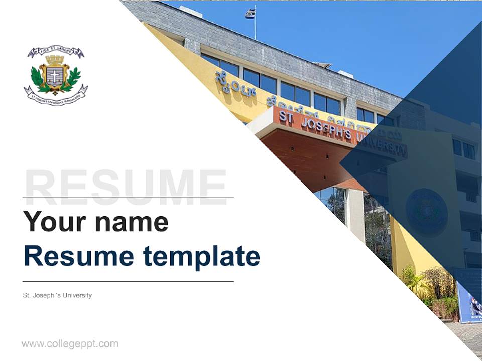 St. Joseph ‘s University Resume PPT Template4:3 ratio PPT effect preview image5