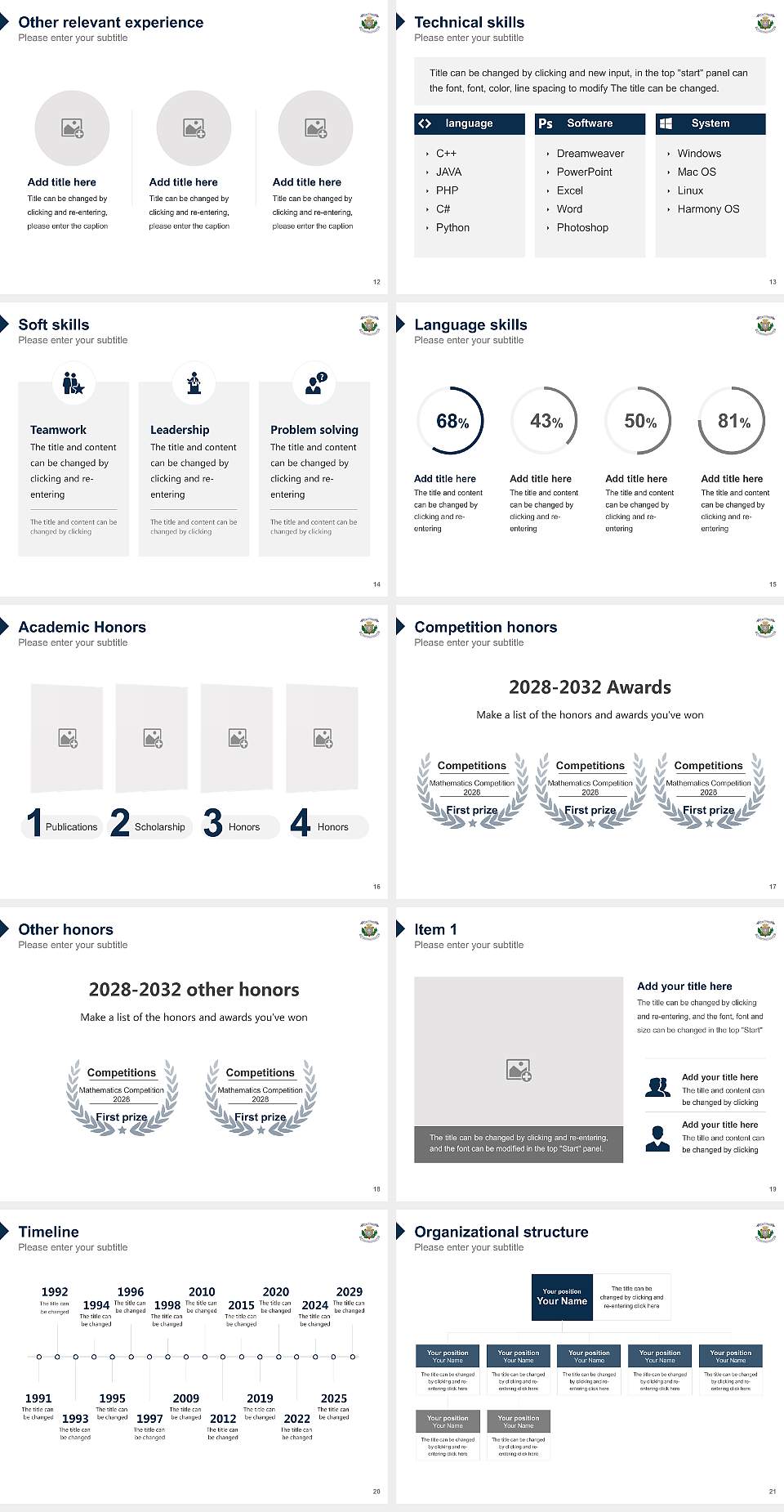 St. Joseph ‘s University Resume PPT Template4:3 ratio PPT effect preview image3