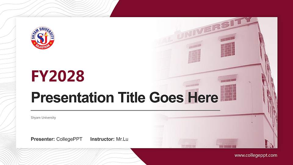 Shyam University Academic Presentation/Research Findings Report PPT Template16:9 ratio PPT effect preview image