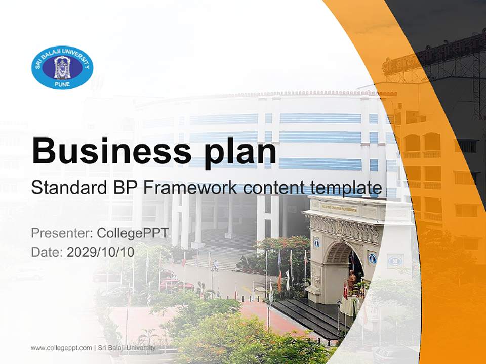 Sri Balaji University Competition/Entrepreneurship Contest PPT Template4:3 ratio PPT effect preview image9