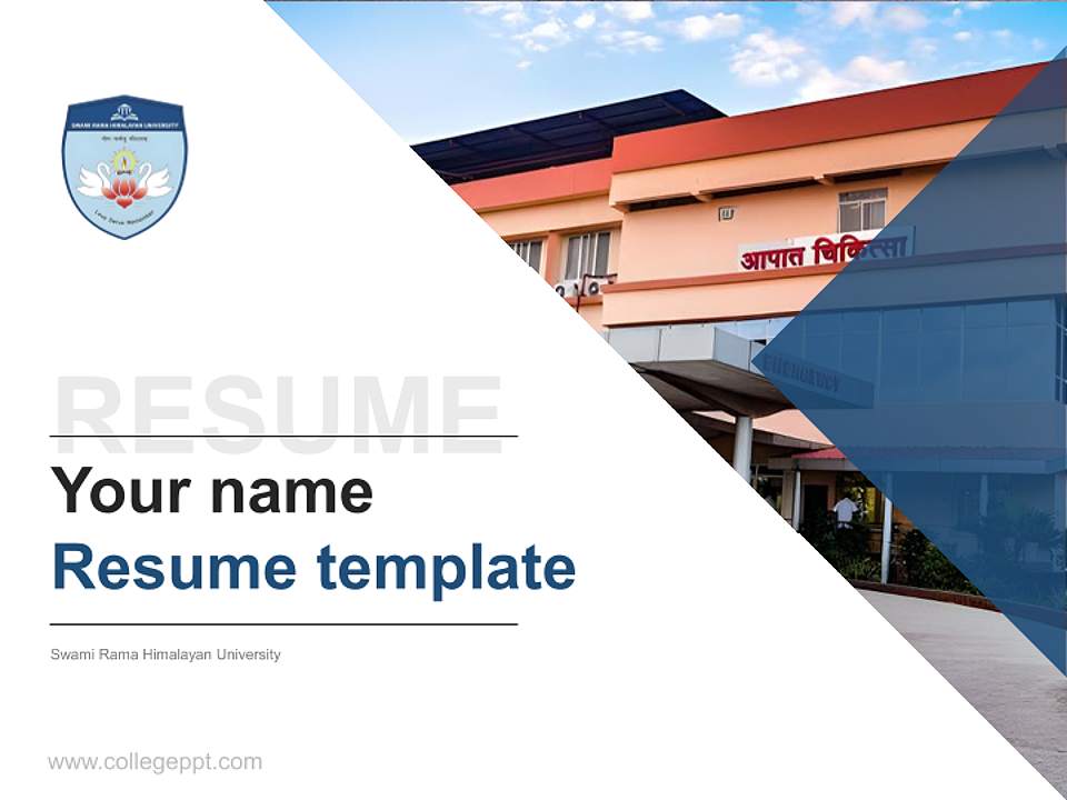Swami Rama Himalayan University Resume PPT Template4:3 ratio PPT effect preview image5