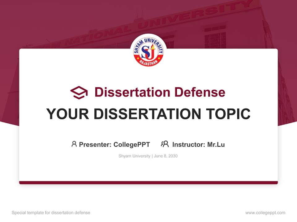Shyam University Graduation Thesis Defense PPT Template4:3 ratio PPT effect preview image7
