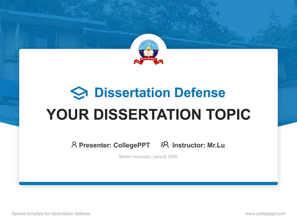 Sikkim University Graduation Thesis Defense PPT Template4:3 ratio PPT effect preview image7