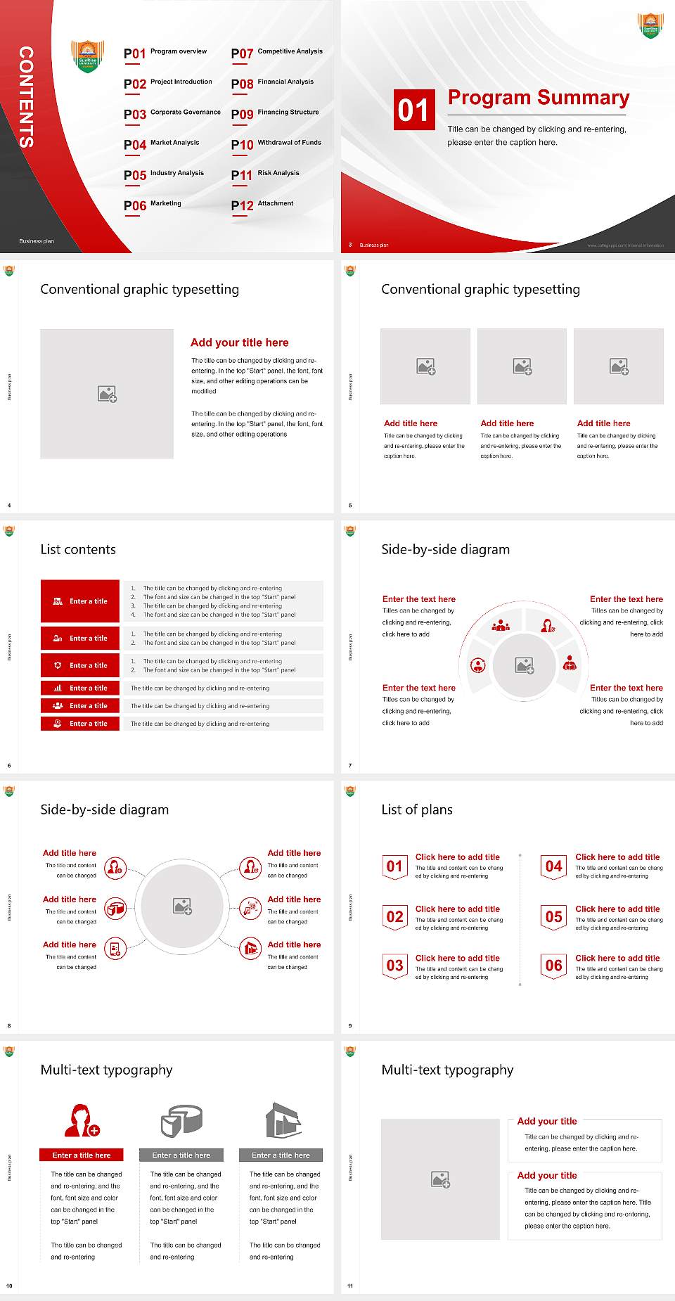 Sunrise University Competition/Entrepreneurship Contest PPT Template4:3 ratio PPT effect preview image2