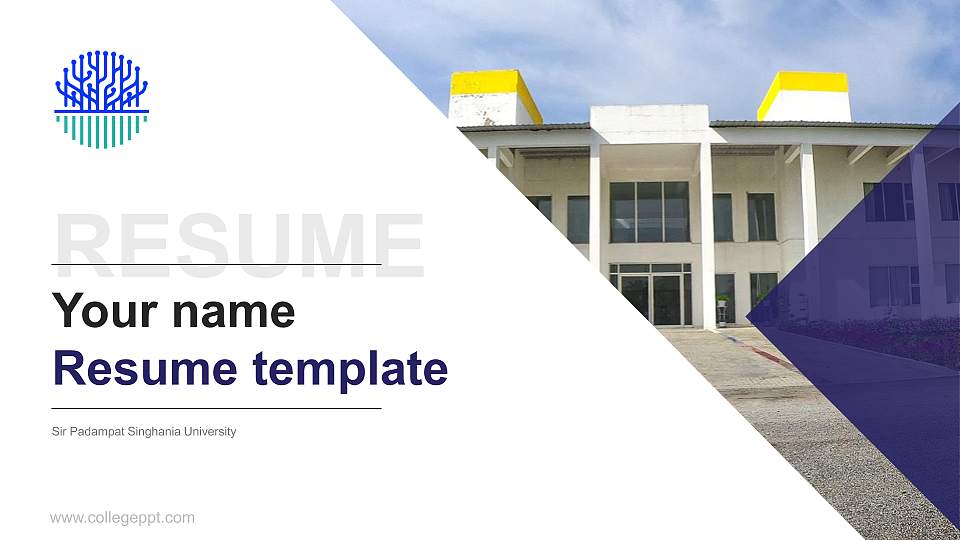 Sir Padampat Singhania University Resume PPT Template16:9 ratio PPT effect preview image