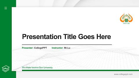 Shri Mata Vaishno Devi University Thesis Proposal/Graduation Defense PPT Template