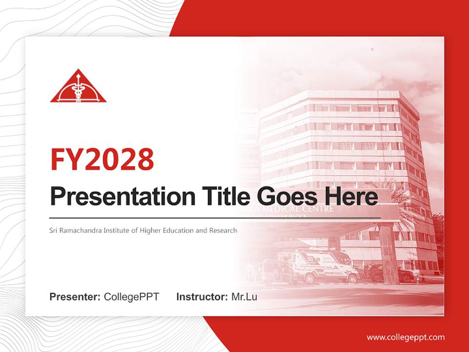 Sri Ramachandra Institute of Higher Education and Research Academic Presentation/Research Findings Report PPT Template4:3 ratio PPT effect preview image5